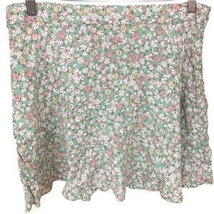 Elodie Skater Mini Floral Skirt Mint Green